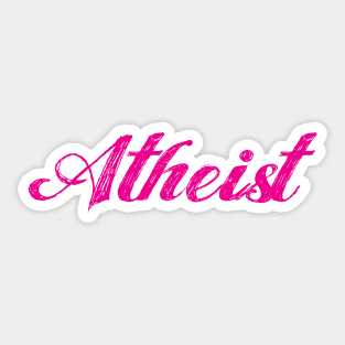 Pink Atheist Shirt Sticker